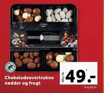 Lidl Chokoladeovertrukne nødder og frugt tilbud