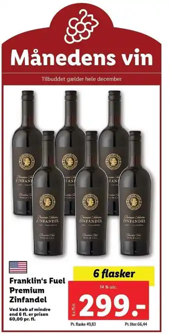 Lidl Franklin's fuel premium zinfandel tilbud