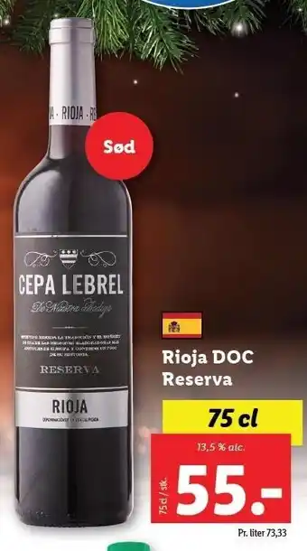 Lidl Rioja doc reserva tilbud