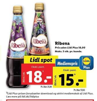 Lidl Ribena tilbud