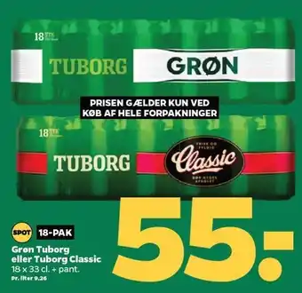 Netto Grøn tuborg eller tuborg classic tilbud