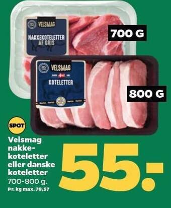 Netto Velsmag nakkekoteletter eller danske koteletter tilbud
