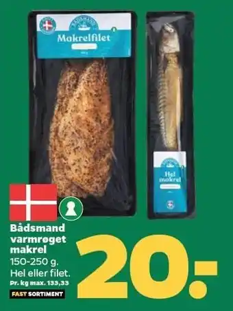 Netto Bådsmand varmrøget makrel tilbud
