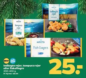Indbagte rejer, tempura rejer eller fiskefingre