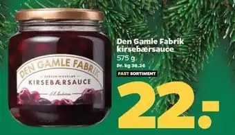 Netto Den gamle fabrik kirsebærsauce tilbud