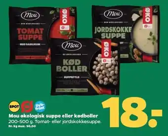 Netto Mou økologisk suppe eller kødboller tilbud