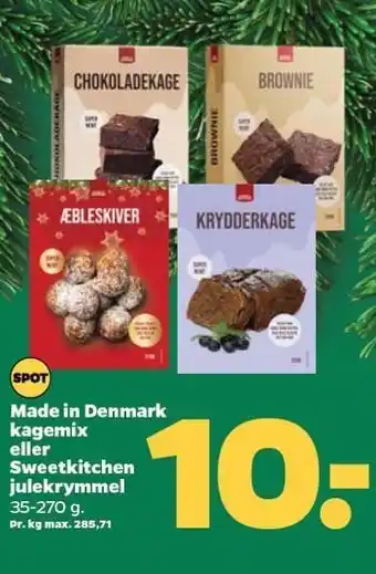 Netto Made in denmark kagemix eller sweetkitchen julekrymmel tilbud