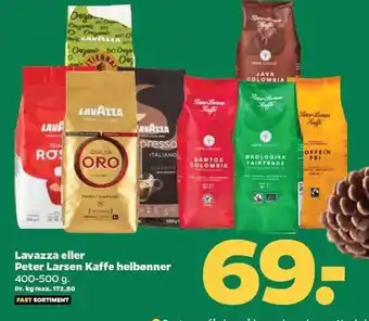 Netto Lavazza eller peter larsen kaffe helbønner tilbud