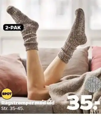 Netto Ragstrømper med uld tilbud
