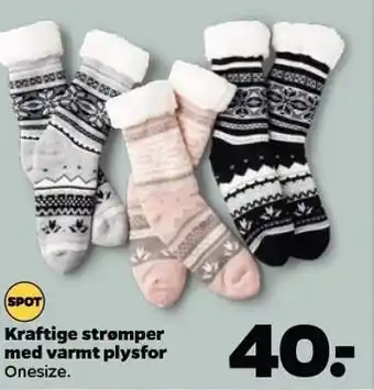 Netto Kraftige strømper med varmt plysfor tilbud