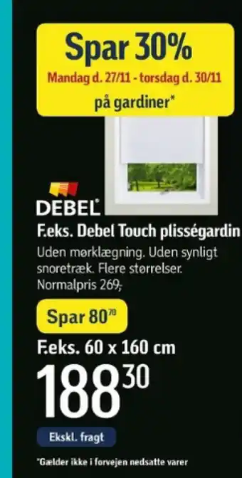 Føtex F.eks. Debel Touch plisségardin tilbud