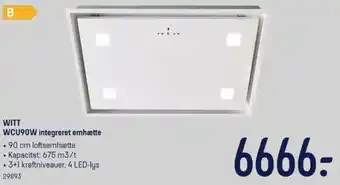 Witt WCU90W Integreret Emhætte 29893