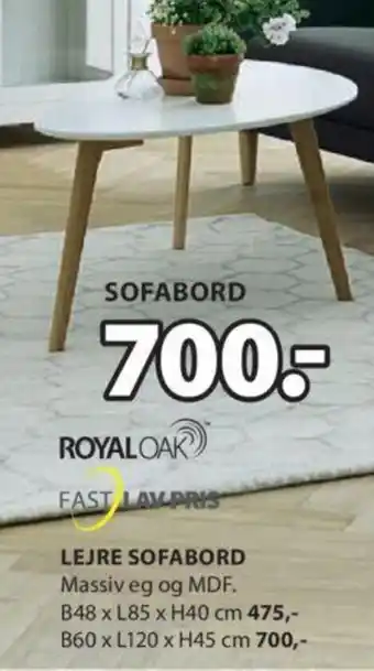 JYSK LEJRE SOFABORD tilbud