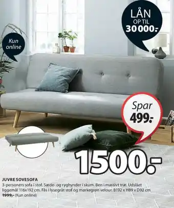 JYSK JUVRE SOVESOFA tilbud
