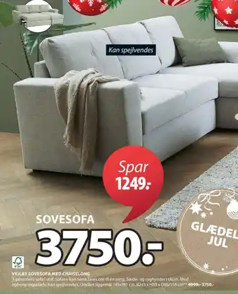 JYSK VEJLBY SOVESOFA MED CHAISELONG tilbud