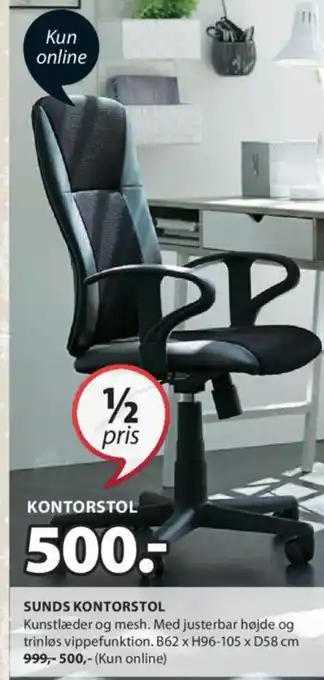 JYSK SUNDS KONTORSTOL tilbud