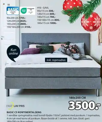 JYSK BASIC C5 KONTINENTALSENG tilbud