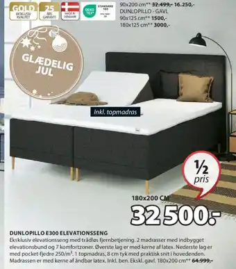 JYSK DUNLOPILLO E300 ELEVATIONSSENG tilbud