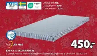 JYSK BASIC F30 SKUMMADRAS tilbud