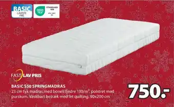 JYSK BASIC S50 SPRINGMADRAS tilbud
