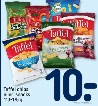REMA 1000 Taffel chips eller snacks 110-175 g tilbud