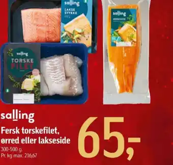 Føtex Fersk torskefilet, ørred eller lakseside tilbud