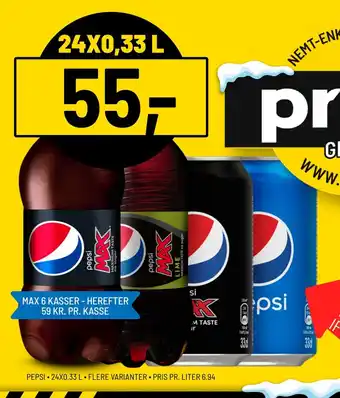 Priss Pepsi tilbud