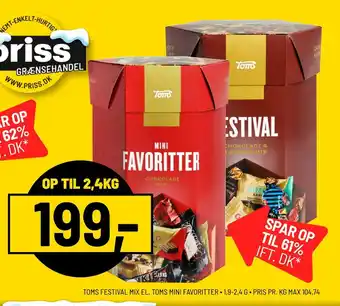 Priss Toms festival mix el. toms mini favoritter tilbud