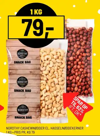 Priss Nordthy cashewnødder el. hasselnøddekerner tilbud
