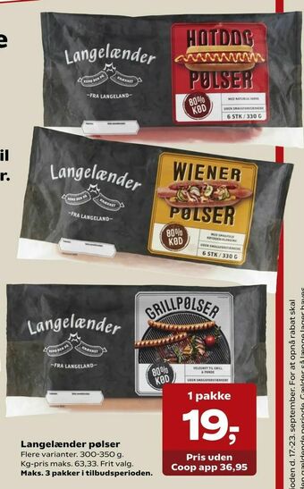 Dagli'Brugsen Langelænder pølser tilbud