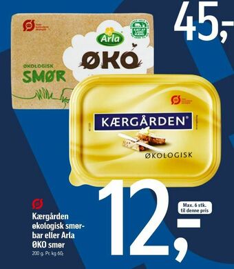 Føtex Kærgården økologisk smørbar eller Arla ØKO smør tilbud