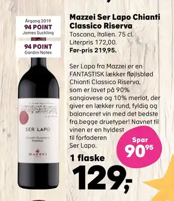 SuperBrugsen Mazzei ser lapo chianti classico riserva tilbud