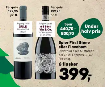 SuperBrugsen Spier first stone eller flavabom tilbud
