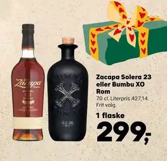 SuperBrugsen Zacapa solera 23 eller bumbu xo rom tilbud