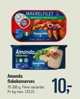 Føtex Amanda fiskekonserves tilbud