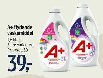 Føtex A+ flydende vaskemiddel tilbud