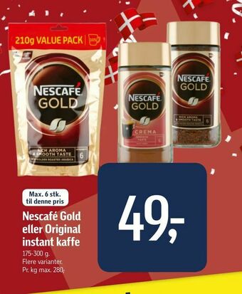 Føtex Nescafé Gold eller Original instant kaffe tilbud