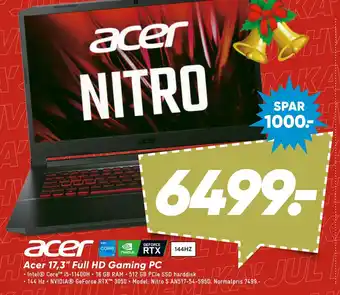 Bilka Acer 17,3 full hd gaming pc tilbud