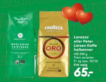 Bilka Lavazza eller peter larsen kaffe helbønner tilbud
