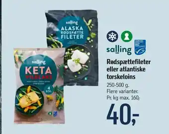 Føtex Rødspættefileter eller atlantiske torskeloins tilbud