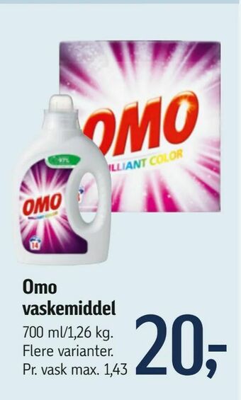 Føtex Omo vaskemiddel tilbud