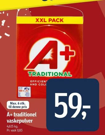 Føtex A+ traditionel vaskepulver tilbud