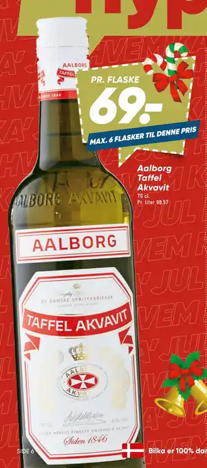 Bilka Aalborg taffel akvavit tilbud
