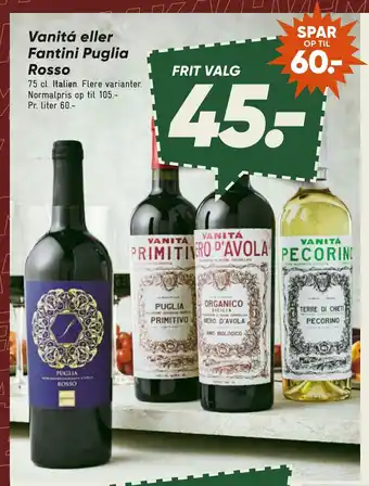 Vanitá eller fantini puglia rosso