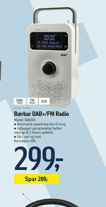 Føtex Bærbar DAB+/FM Radio tilbud