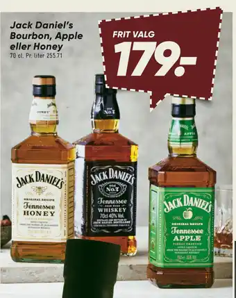 Jack daniel's bourbon, apple eller honey