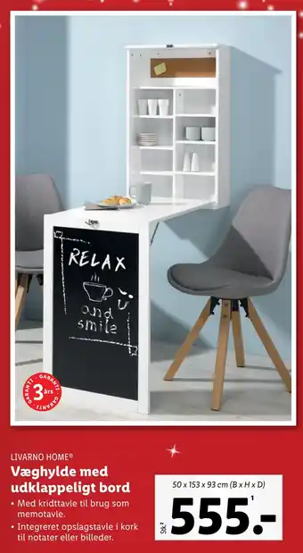 Lidl Væghylde med udklappeligt bord tilbud