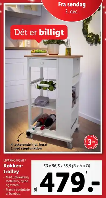 Lidl Køkkentrolley tilbud