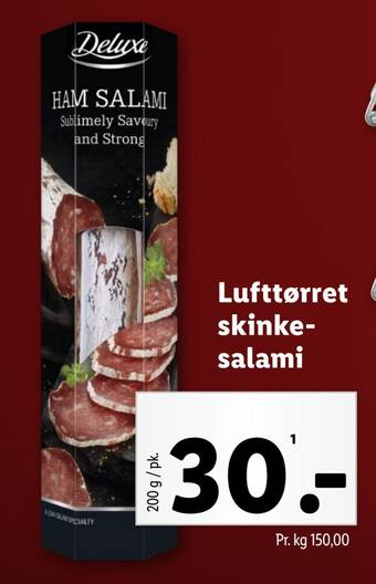 Lidl Lufttørret skinke salami tilbud