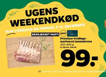 Netto Premieur hvidløgs marineret lammekrone tilbud